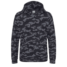 Just Hoods Terpmintás kapucnis gyerek pulóver, Just Hoods AWJH014J, Black Camo-L férfi pulóver, kardigán