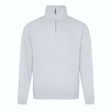 Just Hoods Uniszex 1/4 cipzáras galléros pulóver AWJH046, Heather Grey-M