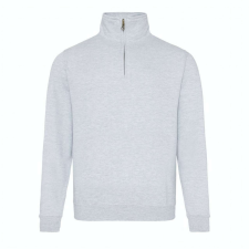 Just Hoods Uniszex 1/4 cipzáras galléros pulóver AWJH046, Heather Grey-S férfi pulóver, kardigán