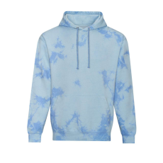 Just Hoods Uniszex batikolt kapucnis pulóver AWJH022, Blue Cloud-XL