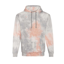 Just Hoods Uniszex batikolt kapucnis pulóver AWJH022, Grey Pink Marble-L férfi pulóver, kardigán