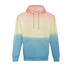 Just Hoods Uniszex batikolt kapucnis pulóver AWJH022, Pastel Sunset Dip-L férfi pulóver, kardigán