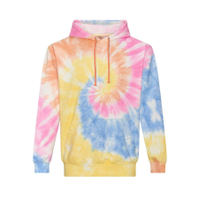 Just Hoods Uniszex batikolt kapucnis pulóver AWJH022, Tie-Dye Swirl-L férfi pulóver, kardigán