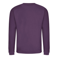 Just Hoods Uniszex hagyományos szabású kereknyakú pulóver AWJH030, Plum-XL