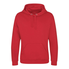 Just Hoods Uniszex kenguruzsebes kapucnis vastag pulóver AWJH101, Fire Red-XL