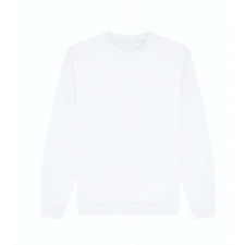 Just Hoods Uniszex kereknyakú organikus pulóver AWJH230, Arctic White-S férfi pulóver, kardigán