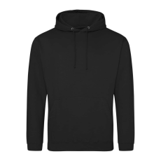 Just Hoods Uniszex laza szabású kapucnis pulóver AWJH001, Deep Black-2XL