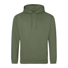 Just Hoods Uniszex laza szabású kapucnis pulóver AWJH001, Earthy Green-M férfi pulóver, kardigán