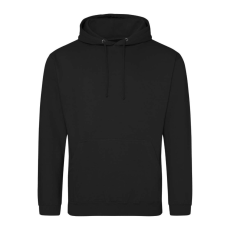 Just Hoods Uniszex laza szabású kapucnis pulóver AWJH001, Jet Black-L