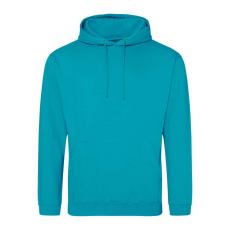 Just Hoods Uniszex laza szabású kapucnis pulóver AWJH001, Lagoon Blue-XS