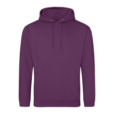 Just Hoods Uniszex laza szabású kapucnis pulóver AWJH001, Plum-XS