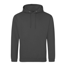 Just Hoods Uniszex laza szabású kapucnis pulóver AWJH001, Steel Grey-M férfi pulóver, kardigán