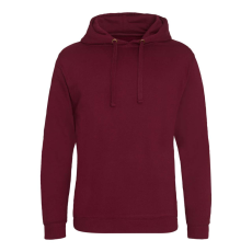 Just Hoods Uniszex laza szabású kapucnis pulóver, zseb nélkül AWJH011, Burgundy-M
