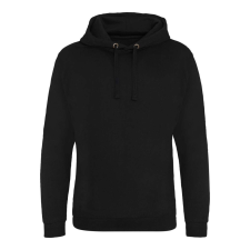 Just Hoods Uniszex laza szabású kapucnis pulóver, zseb nélkül AWJH011, Jet Black-XL férfi pulóver, kardigán