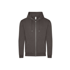 Just Hoods Uniszex organikus kapucnis cipzáras pulóver AWJH250, Charcoal-2XL férfi pulóver, kardigán
