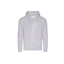 Just Hoods Uniszex organikus kapucnis cipzáras pulóver AWJH250, Heather Grey-XL férfi pulóver, kardigán