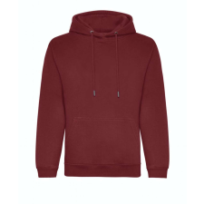 Just Hoods Uniszex organikus kapucnis pulóver AWJH201, Burgundy-3XL férfi pulóver, kardigán
