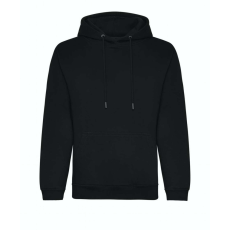Just Hoods Uniszex organikus kapucnis pulóver AWJH201, Deep Black-XL