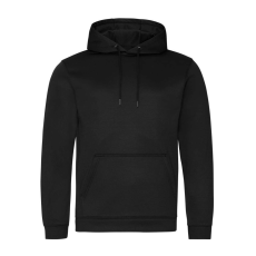 Just Hoods Uniszex poliészter sport kapucnis pulóver AWJH006, Jet Black-L