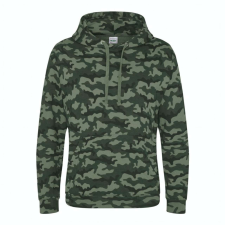 Just Hoods Uniszex terpmintás kapucnis pulóver AWJH014, Green Camo-L férfi pulóver, kardigán