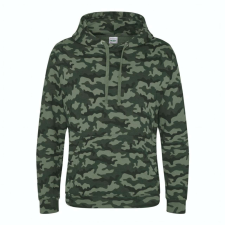 Just Hoods Uniszex terpmintás kapucnis pulóver AWJH014, Green Camo-XL férfi pulóver, kardigán