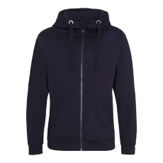 Just Hoods Uniszex vastag cipzáros kapucnis pulóver osztott kenguruzsebbel AWJH150, New French Navy-XS