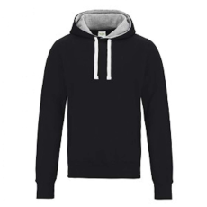 Just Hoods Uniszex vastag oldalzsebes bélelt kapucnis pulóver AWJH100, Jet Black-M