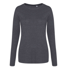 Just Ts JT002F tri-blend Női hosszú ujjú póló Just Ts, Heather Charcoal-XS