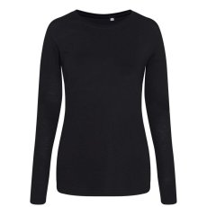 Just Ts JT002F tri-blend Női hosszú ujjú póló Just Ts, Solid Black-L