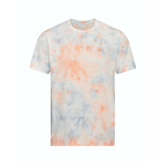 Just Ts JT022 batikolt egyedi mintás unisex rövid ujjú póló Just Ts, Grey Pink Marble-XS