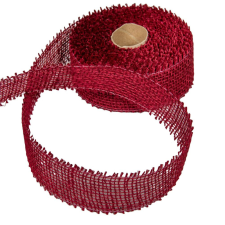  Juta szalag 5cm x10y bordó dekorációs kellék