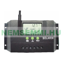JVS 12V 24V 30A Napelem töltésszabályzó vezérlés automata átkapcsolás LCD kijelzővel napelem