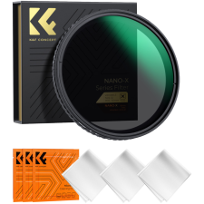  K&amp;F Concept 82MM Nano-X Variable/Fader ND Filter + 3db tisztítókendő objektív szűrő