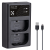 K&amp;F Concept Canon LPE6NH Dupla Utazó Gyors-Töltő -USB-C (Type C) Canon LP-E6 Charger