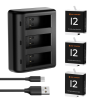 K&F Concept hordozható tripla USB-C akkumulátor töltő +3db GoPro Hero 12/11/10/9 akkumulátor 1730mAh (KF-28-0032V1)