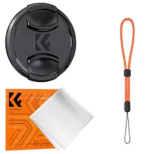  K&F Concept objektívvédő sapka zsinórral + törlőkendő, 52mm lencsevédő sapka