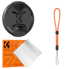 K&F CONCEPT objektívvédő sapka zsinórral + törlőkendő, 52mm (KF-2068)