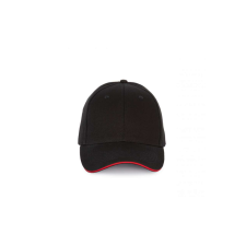 K-UP 6 paneles baseball sapka szendvics ellenzővel KP185, Black/Red munkaruha
