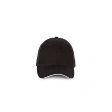 K-UP 6 paneles baseball sapka szendvics ellenzővel KP185, Black/White