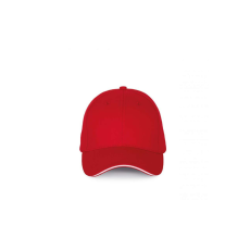 K-UP 6 paneles baseball sapka szendvics ellenzővel KP185, Red/White