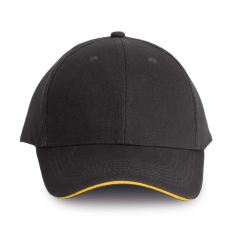 K-UP Baseball sapka, KP011, 6 paneles, Dark Grey/Yellow