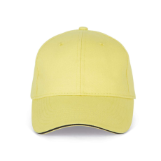 K-UP Baseball sapka, KP011, 6 paneles, Lemon Yellow/Dark Grey