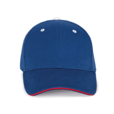 K-UP Baseball sapka, KP011, 6 paneles, Royal Blue/Red/White