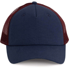 K-UP hálós baseball sapka 5 panellel, műanyag csattal KP170, Indigo/Indigo/Wine férfi sapka