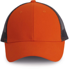 K-UP hálós baseball sapka hat paneles, poliészter KP158, Spicy Orange/Dark Grey