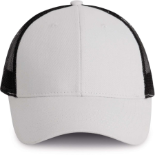 K-UP hálós baseball sapka hat paneles, poliészter KP158, White/Black munkaruha
