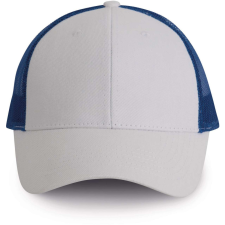 K-UP hálós baseball sapka hat paneles, poliészter KP158, White/Royal Blue munkaruha