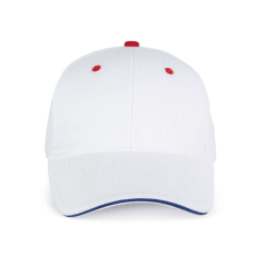 K-UP KP011 hat paneles Baseball sapka K-UP, White/Royal Blue/Red-U