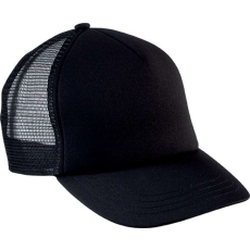 K-UP KP143 gyerek, hálós baseball sapka 5 paneles K-UP, Black-U