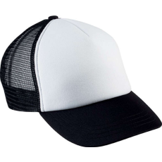 K-UP KP143 gyerek, hálós baseball sapka 5 paneles K-UP, White/Black-U